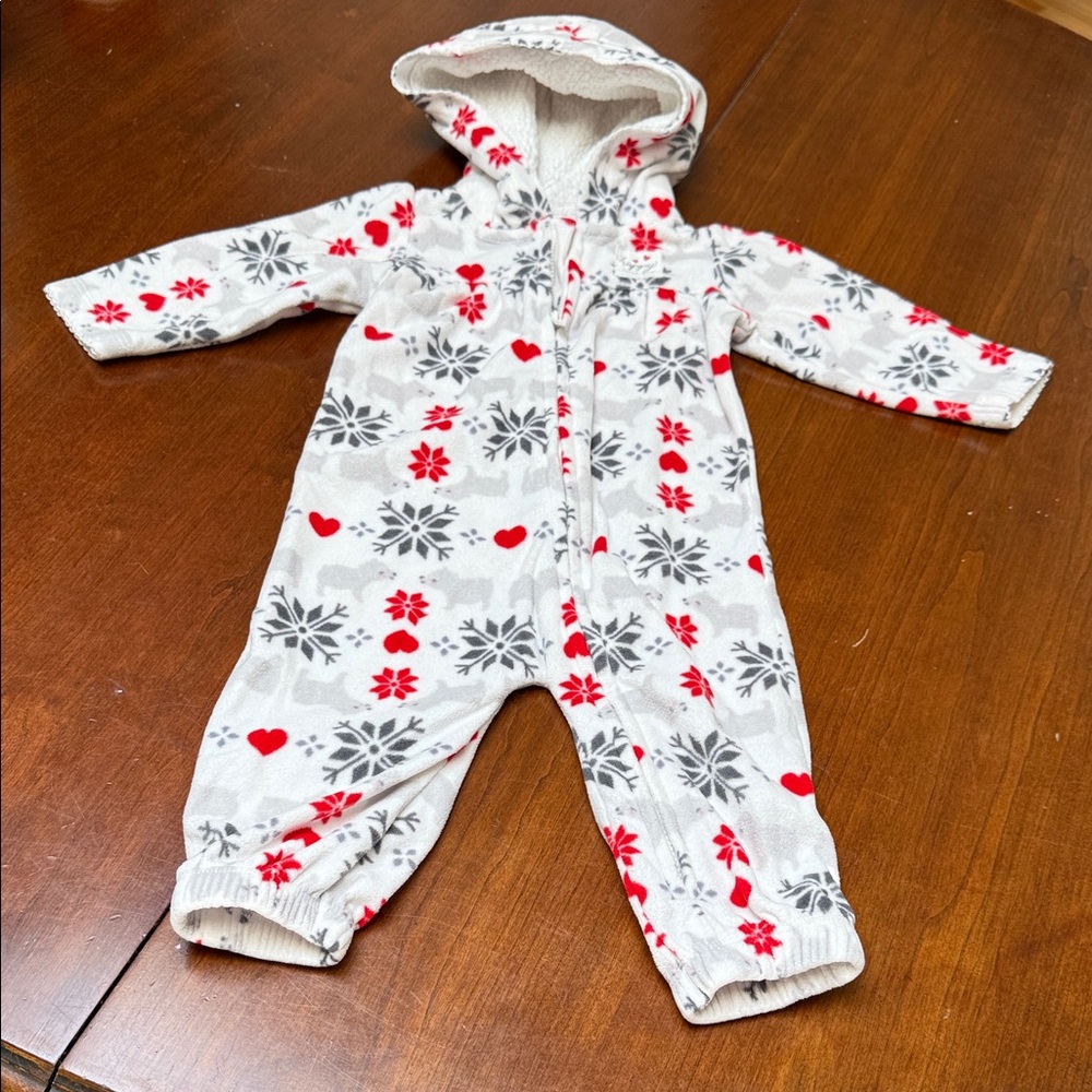 Carter's Gray and Red Patterned One Piece